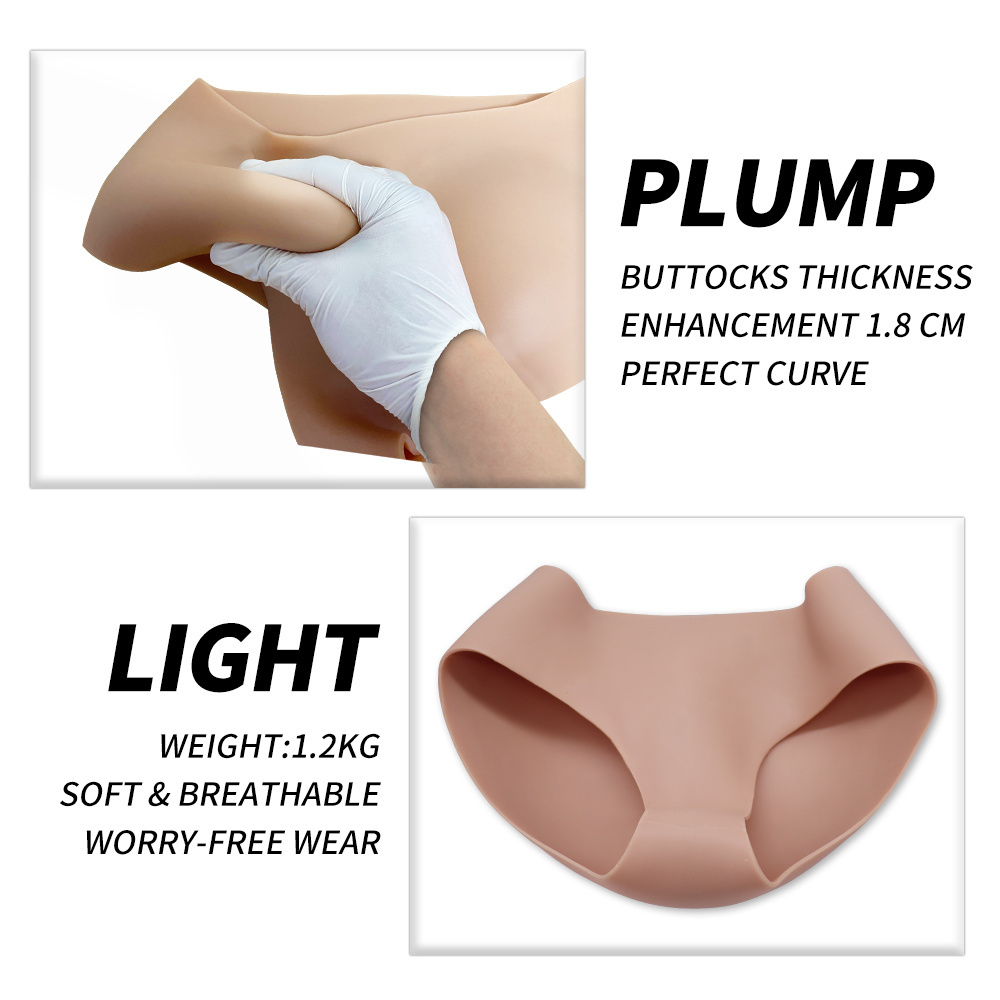 low waist Silicone Fake Buttock boxer Shaperwear pantie Lift Butt Enlarger Enhancement Pads Pants underwear