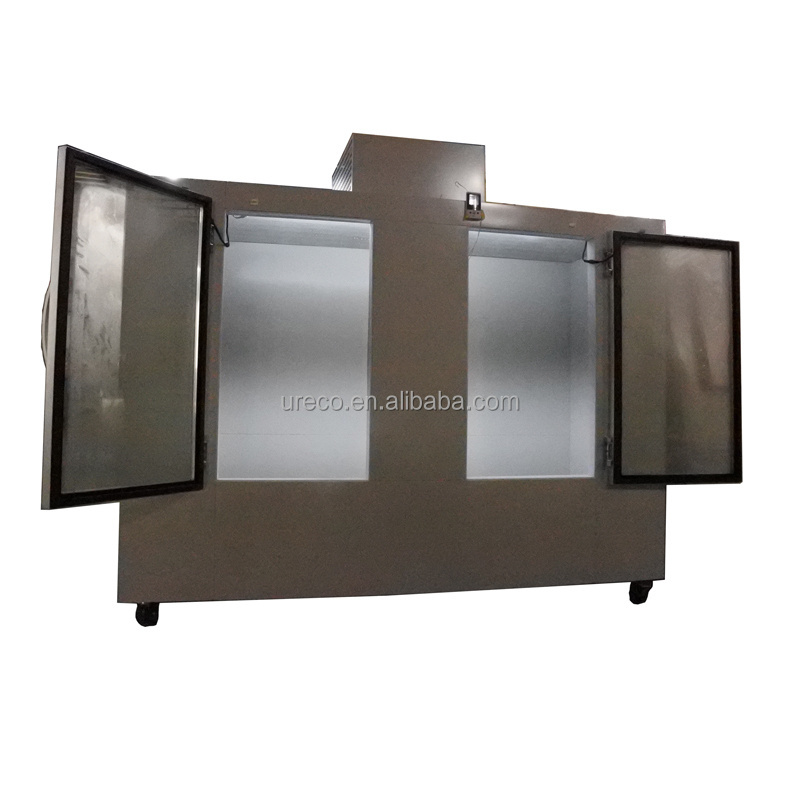 Station for 320 Packed Indoor Commercial Used Double Glass Door Ice Merchandiser