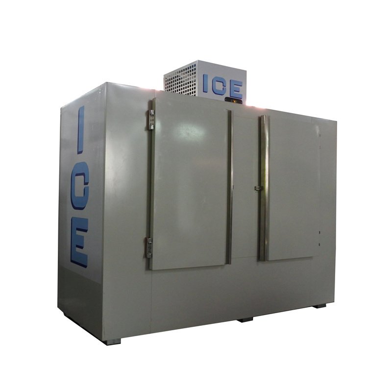 Auto defrost used ice merchandiser commercial indoor and outdoor bagged ice storage bin freezer