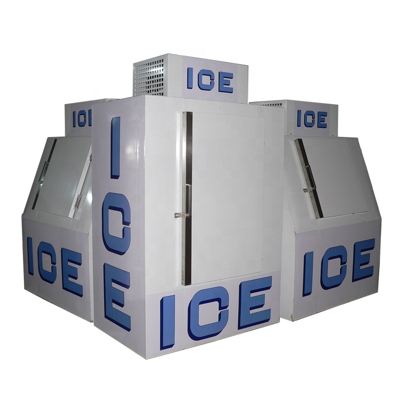 Outdoor Single Solid Slant Door Mini Ice Storage Freezer