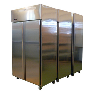 Stainless Steel Upright Commercial 2 Doors Fridge Restaurant Refrigerator Kitchen Freezer