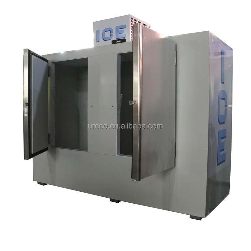 Auto defrost used ice merchandiser commercial indoor and outdoor bagged ice storage bin freezer