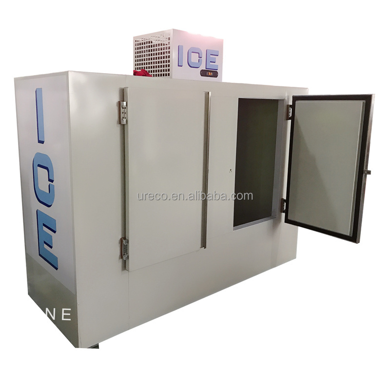 Auto defrost used ice merchandiser commercial indoor and outdoor bagged ice storage bin freezer