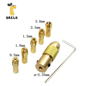 Brass Dremel Rotary Tool Collet 2/2.35/3.17/4.05/5.05mm Mini Drill Chuck For Electric Motor Shaft Drill Bit Chuck Adapter Set