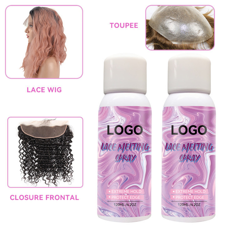 Low MOQ wig lace melting spray hot selling lace holding spray extreme hold wig lace melting glue