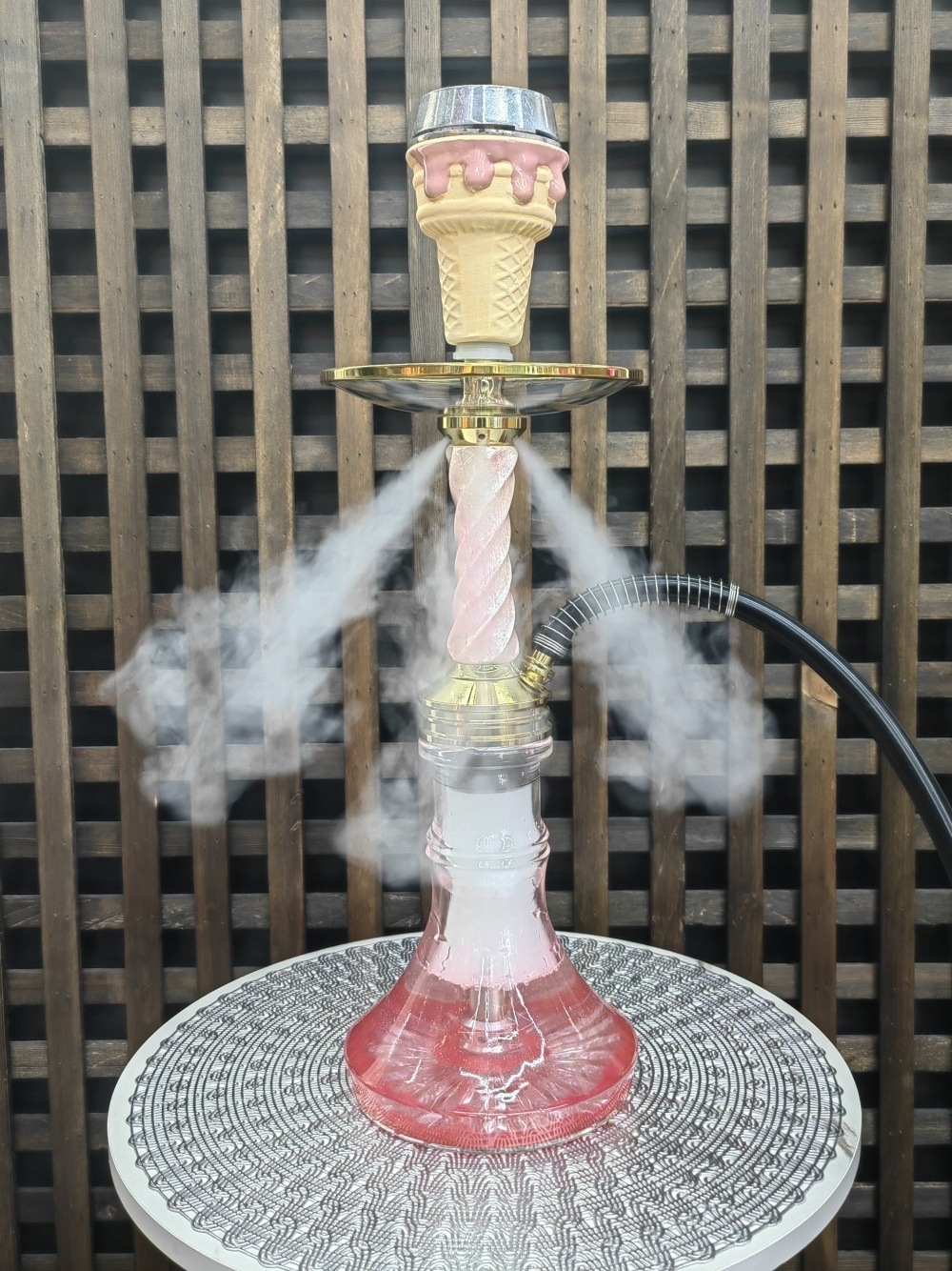 Pink Ice Cream Hookah 52CM High Aluminum Alloy Hookahs Shisha Nargila Set with Accessories