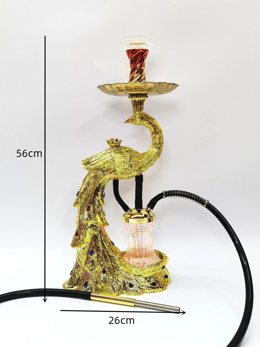 Hot Selling Peacock Hookah High Quality Resin 56cm Hookahs Shisha Narghile Set with Accessories