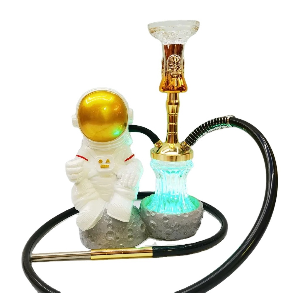 Factory Direct Sale Hookah Set New Design Astronauts Resin Shisha Hookah Set with LED Light