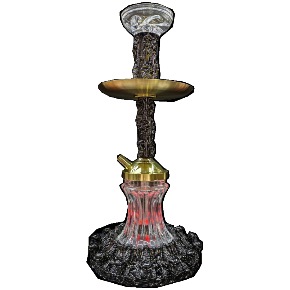 High Quality Resin Hookahs Wholesale Skeleton Hookah Shisha Nargile With Led Skeleton Base