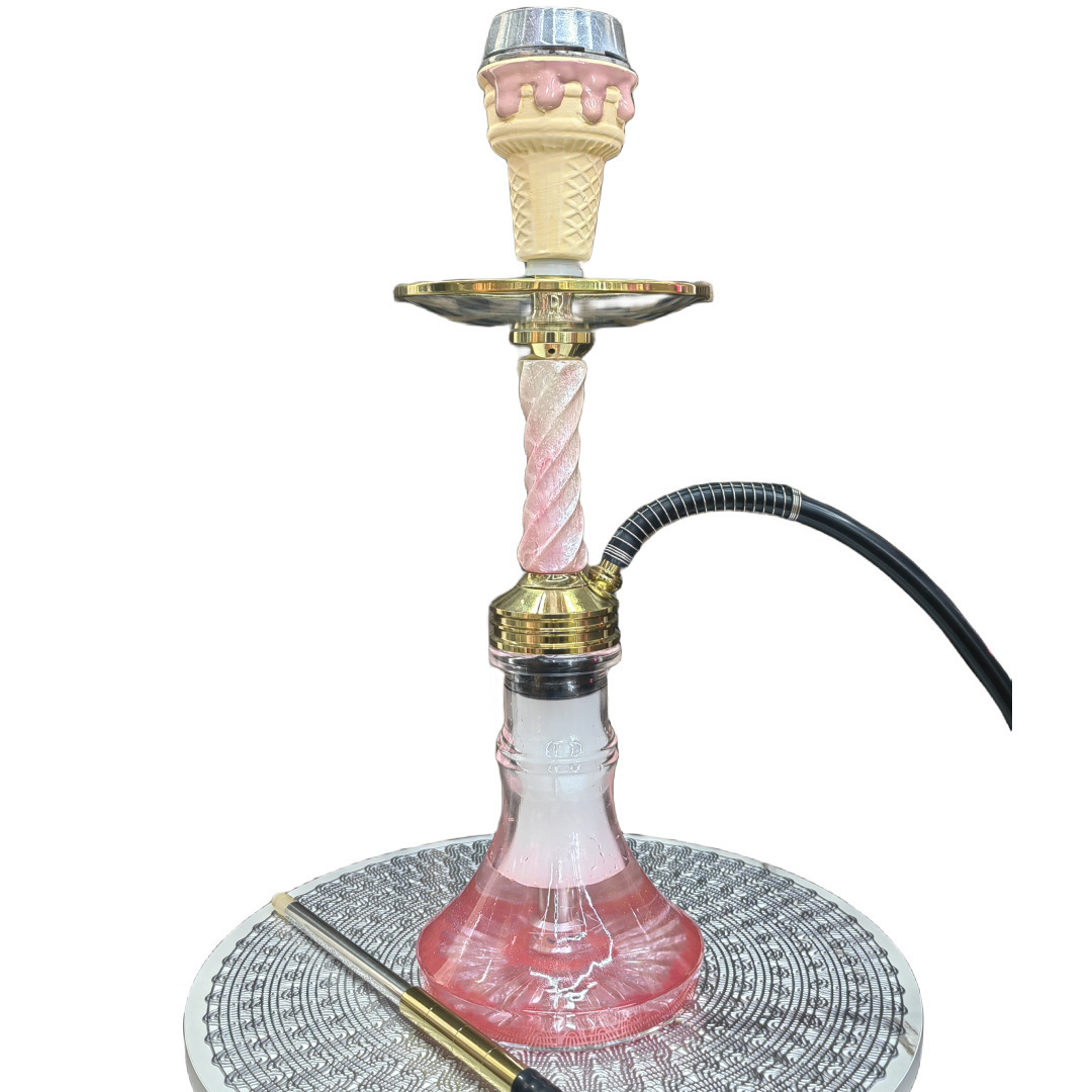 Pink Ice Cream Hookah 52CM High Aluminum Alloy Hookahs Shisha Nargila Set with Accessories