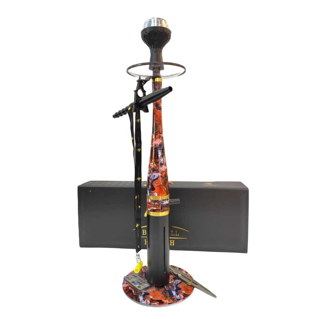 Wholesale High Quality Baseball Hookah 74cm Shisha Aluminum Alloy Sheesha Chichia Smoking Hookah Set LED Light