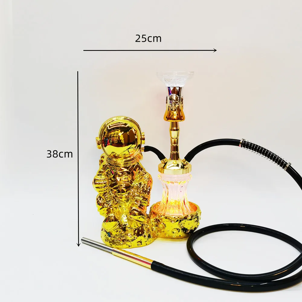 Factory Direct Sale Hookah Set New Design Astronauts Resin Shisha Hookah Set with LED Light