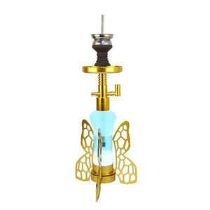 Luxury Design Hookah Aluminum Alloy Butterfly Hookah Set Sheesha Shisha in Club Bar Party Wing Hookahs With LED Light