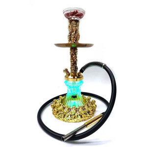 High Quality Resin Hookahs Wholesale Skeleton Hookah Shisha Nargile With Led Skeleton Base