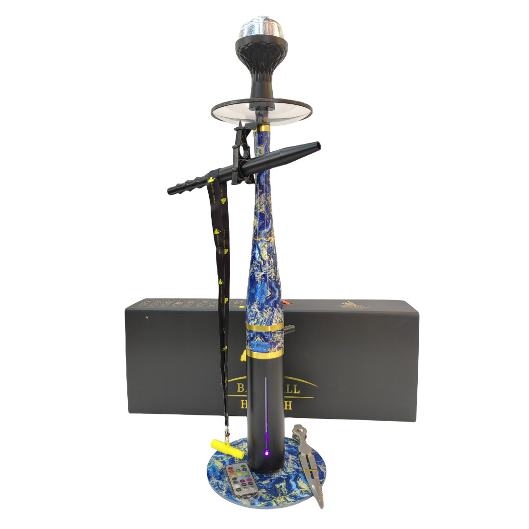 Wholesale High Quality Baseball Hookah 74cm Shisha Aluminum Alloy Sheesha Chichia Smoking Hookah Set LED Light