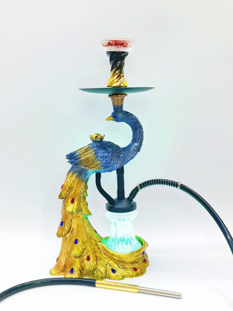 Hot Selling Peacock Hookah High Quality Resin 56cm Hookahs Shisha Narghile Set with Accessories