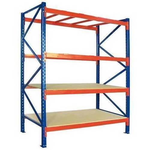 New indoor storage medium duty shelving with plastic storage bin