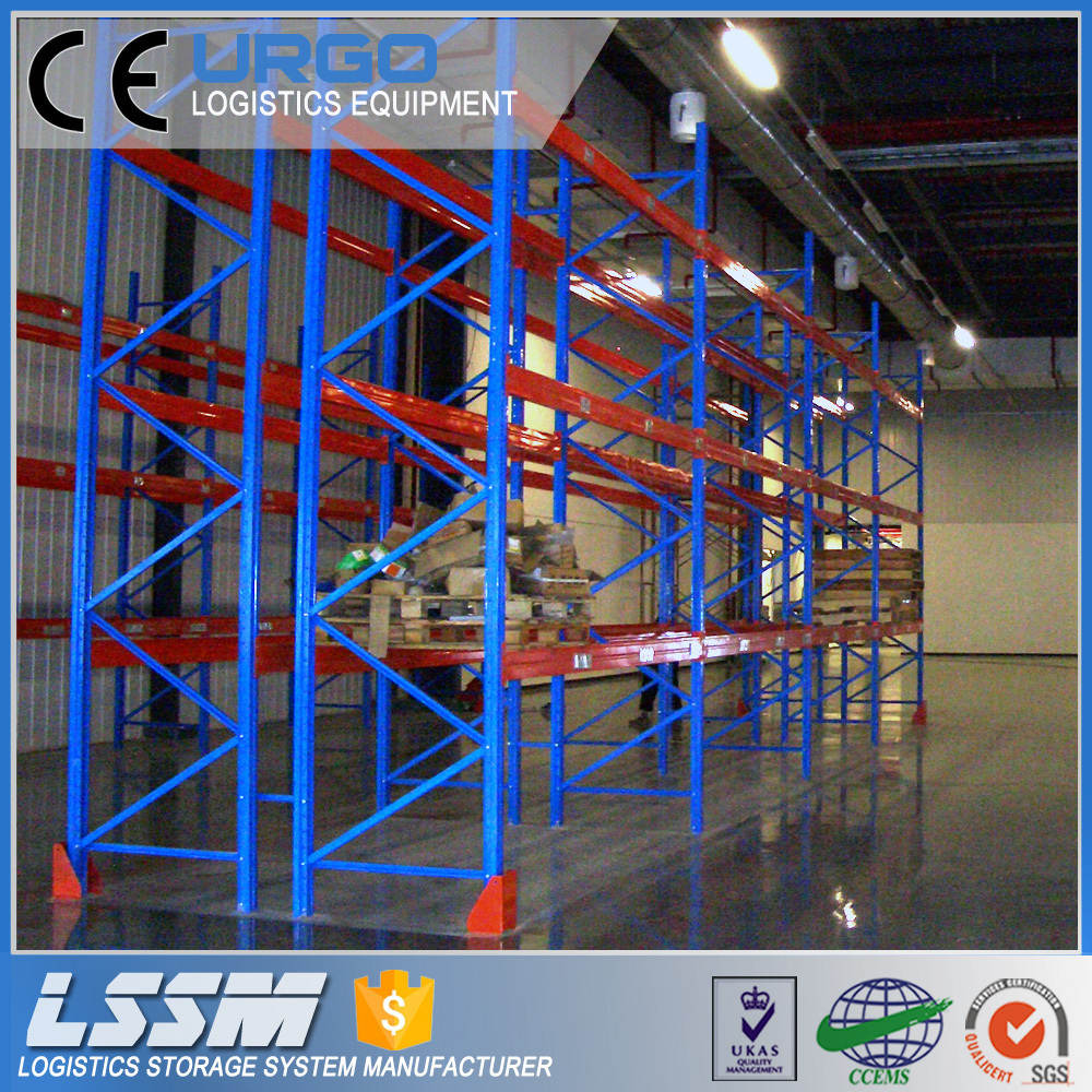 Heavy duty pallet racking and tire rack storage system wooden shelf