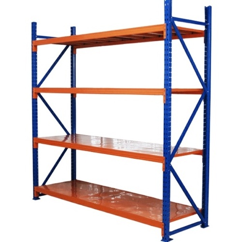 New indoor storage medium duty shelving with plastic storage bin