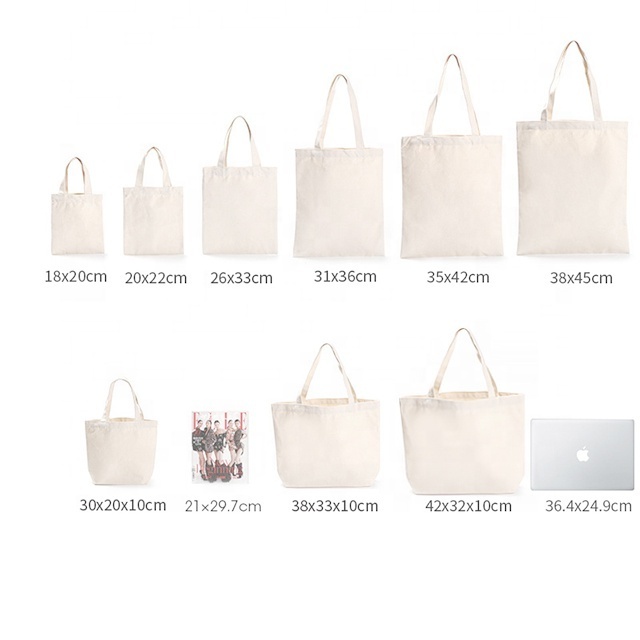 Custom Printed Eco Recycled Blank Shopping Bag Plain Organic Cotton Canvas Tote Bag With Logo