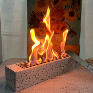 Ur-health Freestanding Concrete Bio Ethanol Fire Pit Bowl Portable Mini Indoor Tabletop Bioethanol Fire Pit