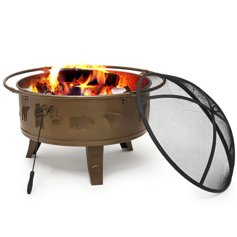 Ur-health Copper Fire Pit Stainless Steel Portable Fire Pit With Black/copper