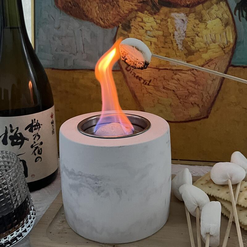 Ur-health Indoor Mini Tabletop Fire Pit Portable Fire Bowl Round Tabletop Bioethanol Burner Fireplace With Extinguishing Cover