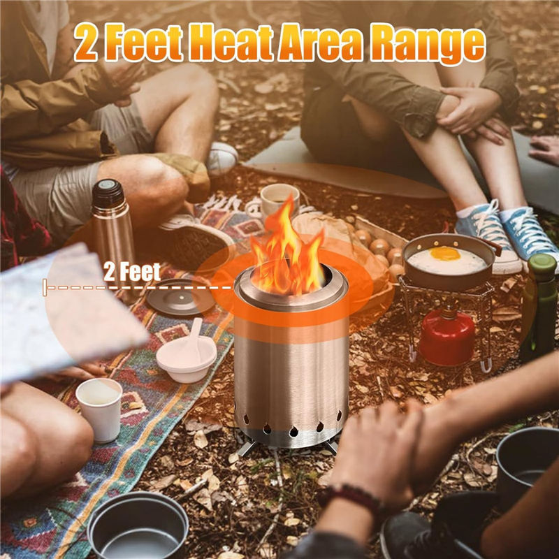 Ur-health Smokeless Fire Pit Outdoor Firewood Stove Portable Stainless Steel Fire Bowl Mini Outdoor Tabletop Fire Pit