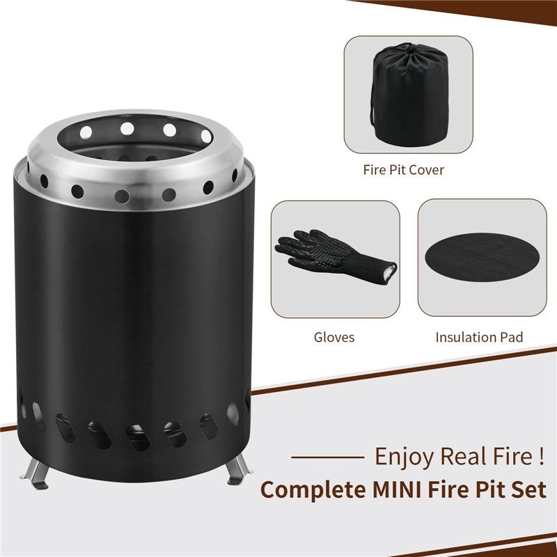 Ur-Health 2023 Hot Selling Fire Pit Wood Burning Stove Stainless Steel Smokeless Fire Pit Outdoor Tabletop Fire Pit