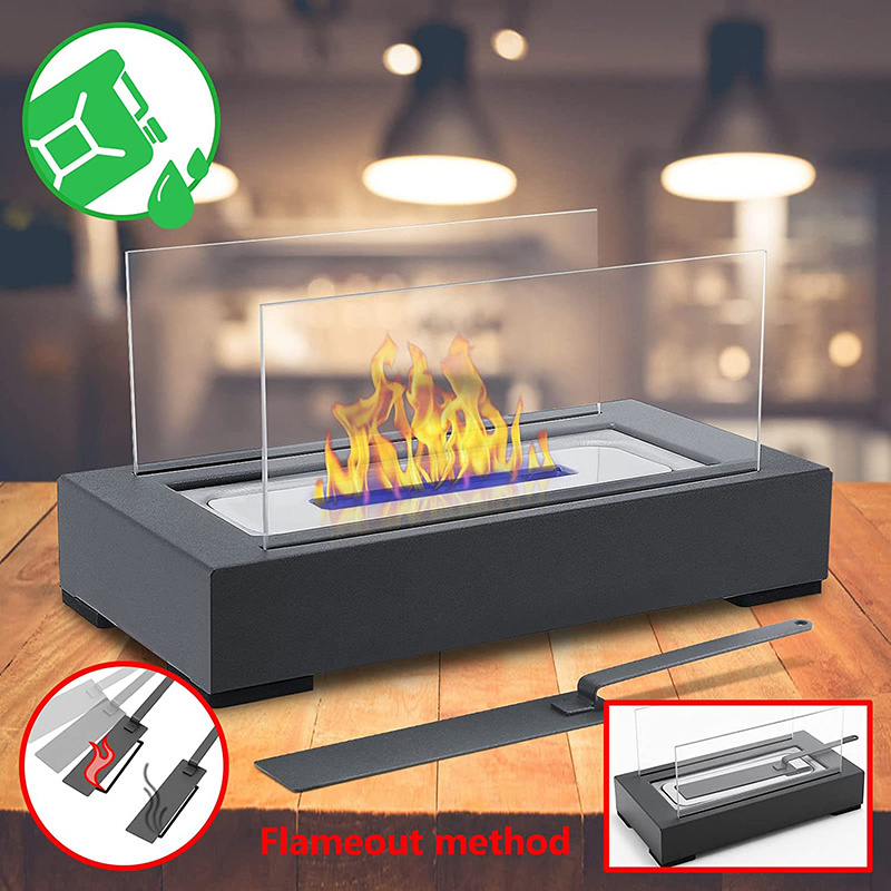 Indoor Outdoor Freestanding Fireplace Tabletop Fire Pit Decorative Ethanol Fireplace Metal Bioethanol Fireplace