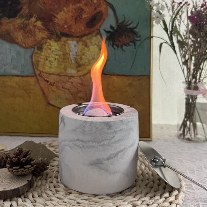 Ur-health Indoor Mini Tabletop Fire Pit Portable Fire Bowl Round Tabletop Bioethanol Burner Fireplace With Extinguishing Cover