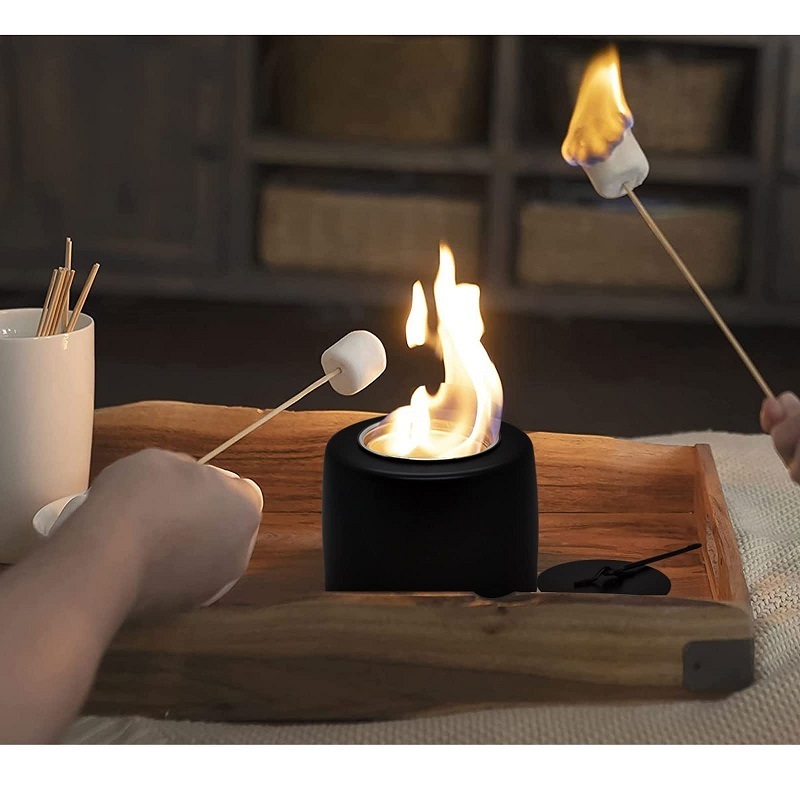 Ur-health Indoor Round Tabletop Fire Pit Fire Bowl Portable Bio Ethanol Concrete Cement Fireplace Tabletop Fire Pit