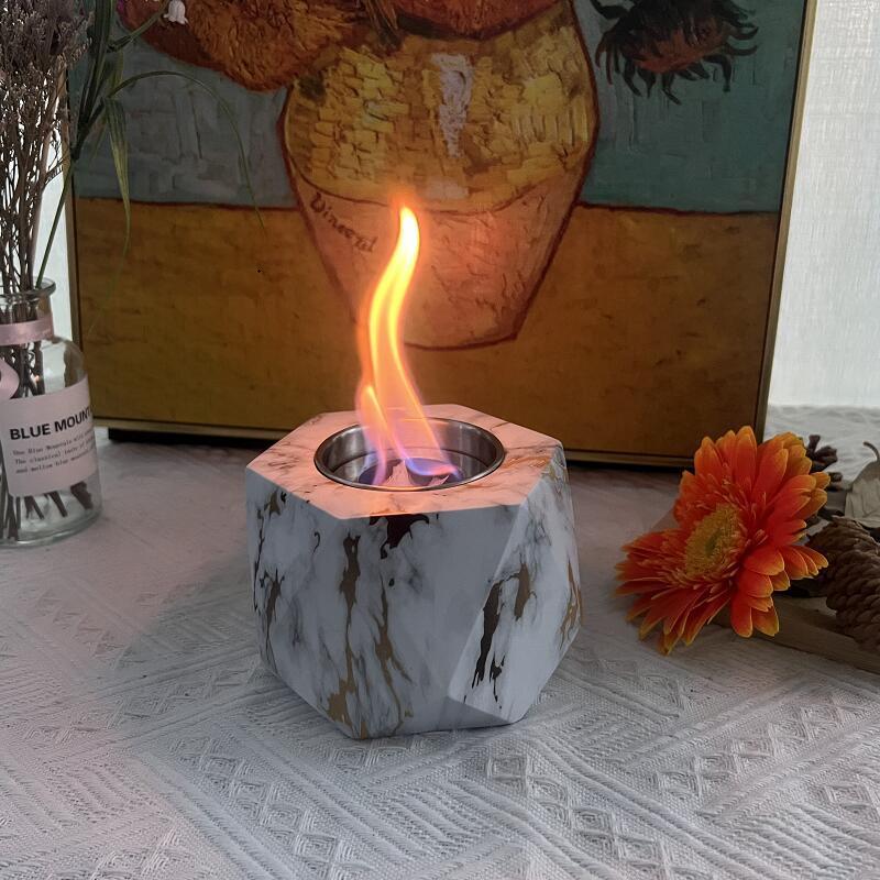 Ur-Health Hexagonal Tabletop Fire Pit Personal portable Fireplace Indoor Tabletop Fire Bowl fireplace Geometric Mini Fire Pit