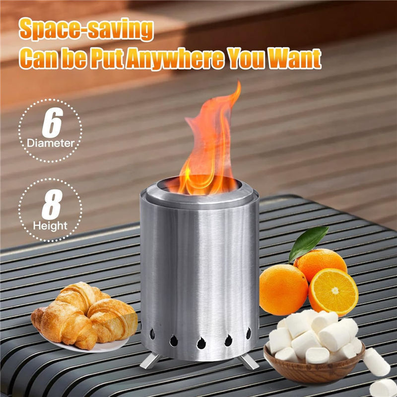 Ur-health Courtyard Tabletop Fireplace Detachable Stainless Steel Mini Stove Portable Tabletop Smokeless Fire Pit For Patio