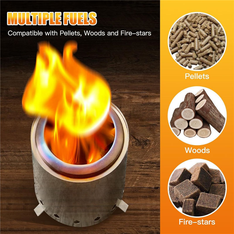 Ur-health Smokeless Fire Pit Outdoor Firewood Stove Portable Stainless Steel Fire Bowl Mini Outdoor Tabletop Fire Pit