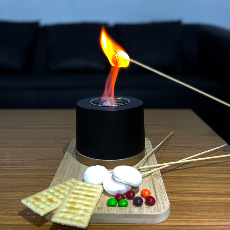 Ur-Health Cement Fire Pit Bowl Indoor and Outdoor Table Top Fireplace Mini S'mores Maker Portable Tabletop Fire Pit