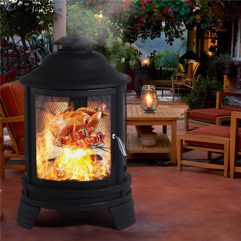 Ur-health 100% Cast Iron Wood Burning Fireplace Outdoor Chimenea