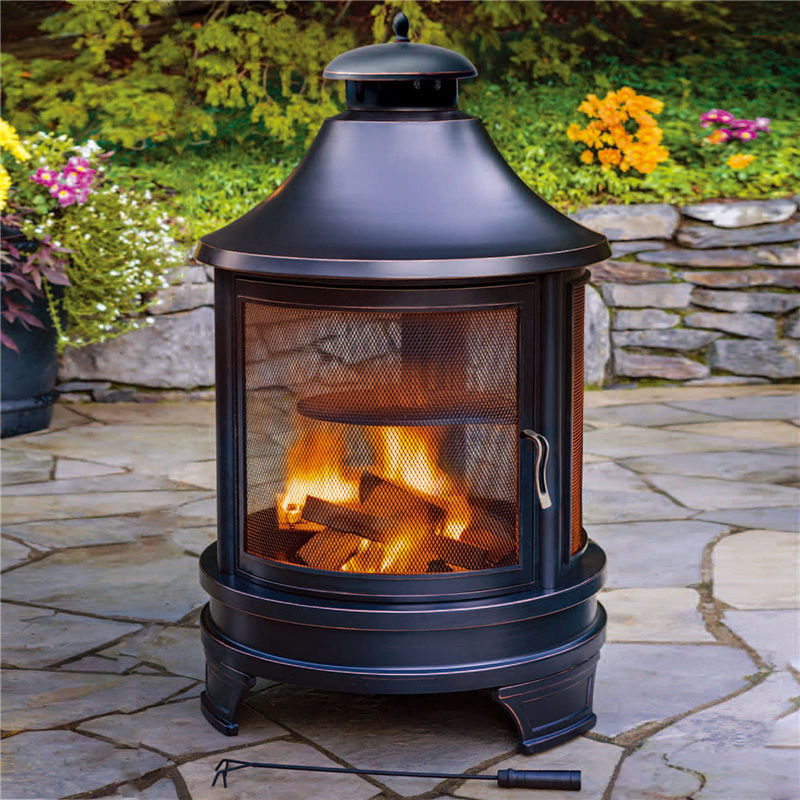 Ur-health 100% Cast Iron Wood Burning Fireplace Outdoor Chimenea