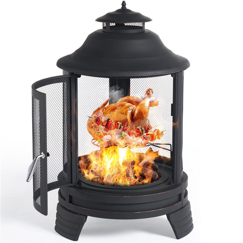 Ur-health 100% Cast Iron Wood Burning Fireplace Outdoor Chimenea