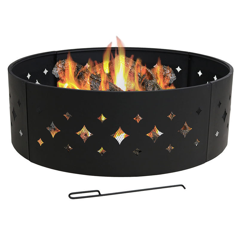 Metal Black Camping Collapsible Fire Pit For Garden Outdoor Indoor Portable Fire Pit