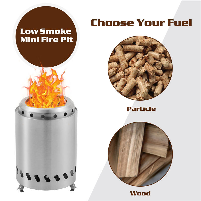 Ur-health Smokeless Steel Stove Portable Mini Steel Stove Portable Tabletop Pellet Fire Pit