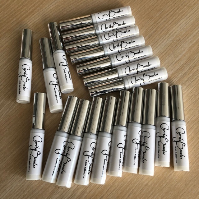 Hot selling no MOQ custom logo private label strip lashes glue rose gold lid strong hold vegan eyelash adhesive glues