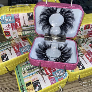 Mini suitcases lash packaging box wholesale fluffy 5D 25mm mink eyelashes New arrival