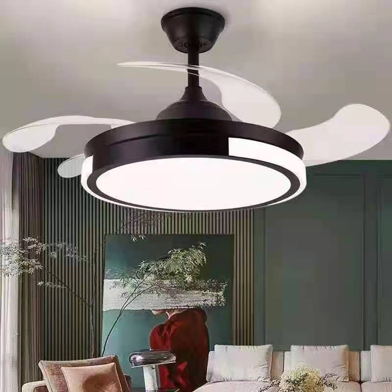 230v led ceiling lamps  Ceiling Fan Lamps LED with 4 Retractable Acrylic Blades Lighting Groups Ceiling Light Fan