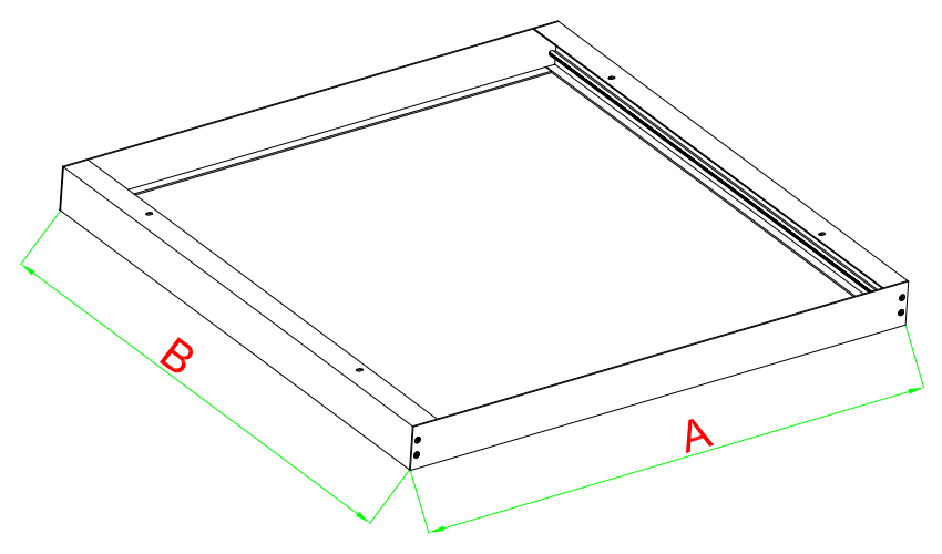 Led Panel Surface Mounting Aluminum Frame Box Kit For Ceiling Panel 600 X 600 White Coating Panel Light Strip