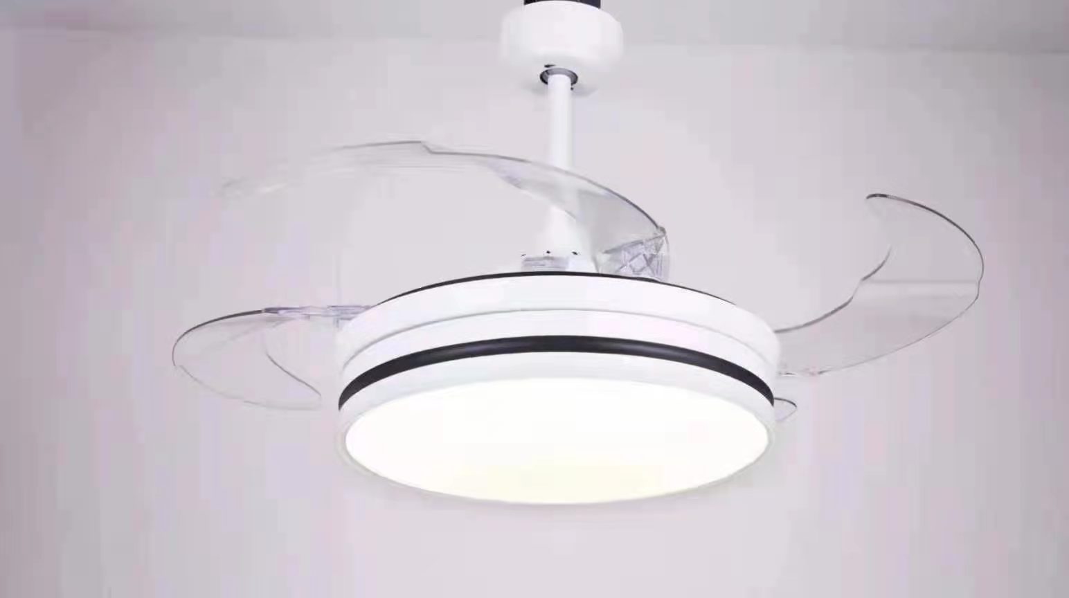 230v led ceiling lamps  Ceiling Fan Lamps LED with 4 Retractable Acrylic Blades Lighting Groups Ceiling Light Fan