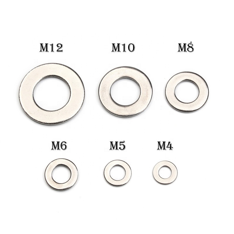 Urlwall 395Pcs Metric 304 Stainless Steel Gasket M4-M12 Set Silver Flat Machine Lock Washer For Hardware Fitting Assortment Kit