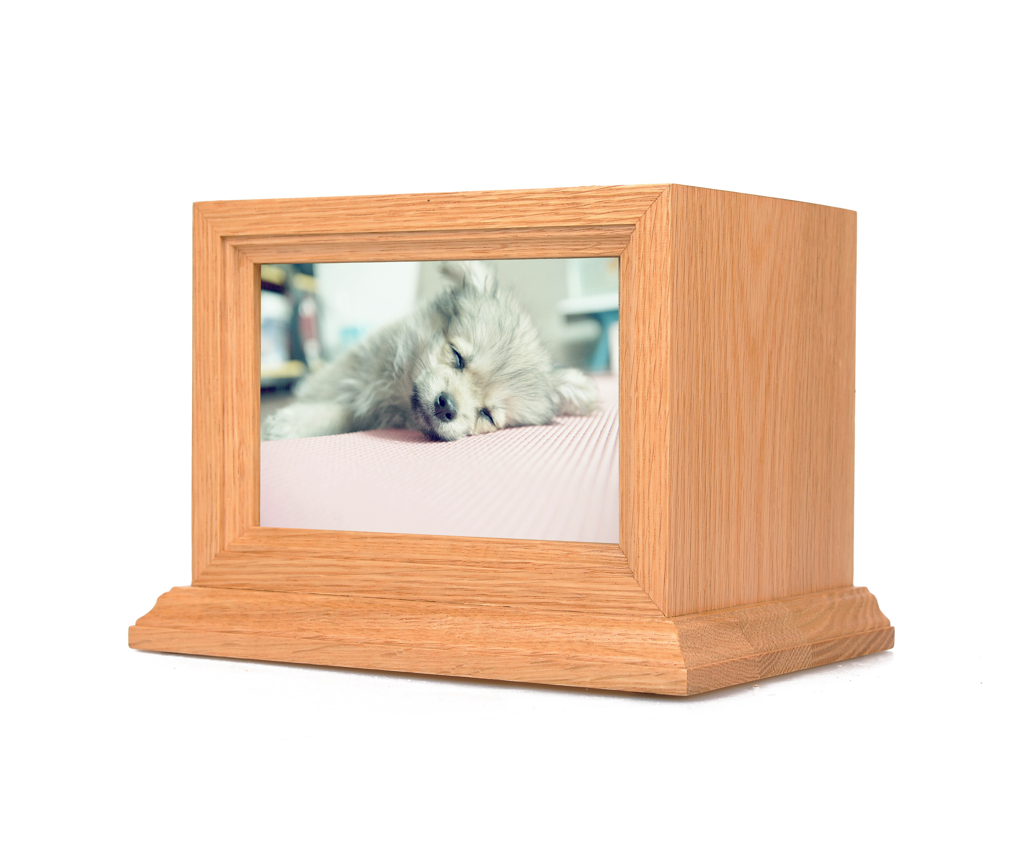 OSB013  wood pet urn  photo pet urn  pet memorial urn