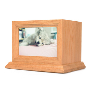 OSB013  wood pet urn  photo pet urn  pet memorial urn