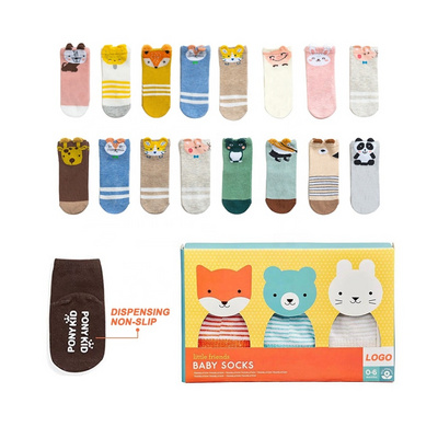 custom top quality baby anti-silp animal kids socks cotton toddler infant gift newborn baby socks